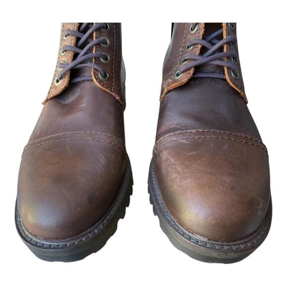 Patina Heritage Cap Toe Leather Ankle Boot Brown Men size 8 - Picture 4 of 7